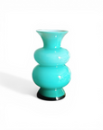 Aqua Short Bubble Fluted Vase