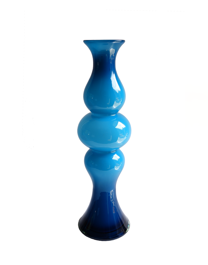 Italian Cased Art Glass Vase in Blue