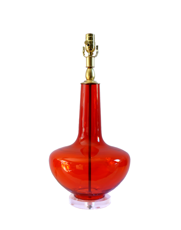 Blenko red glass lamp