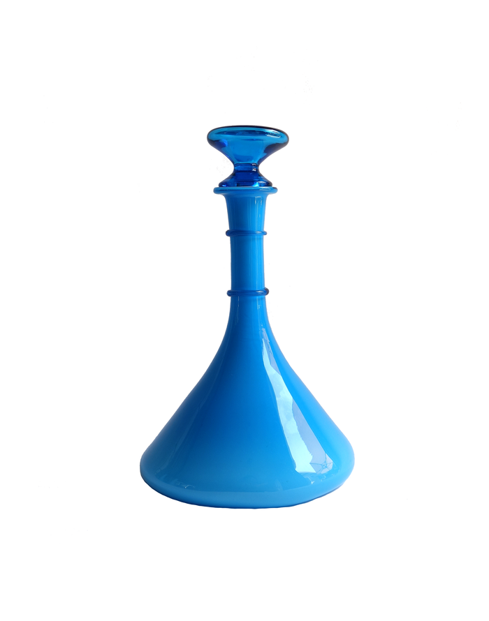 Italian Cased Blue Flask Decanter