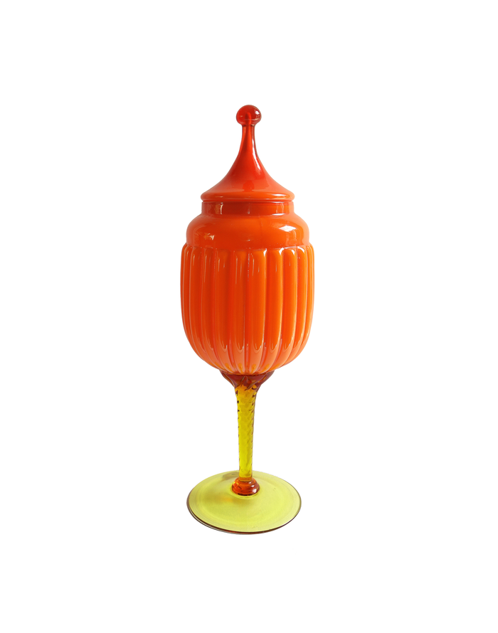 Empoli Orange Apothecary Caged Urn Lidded Jar