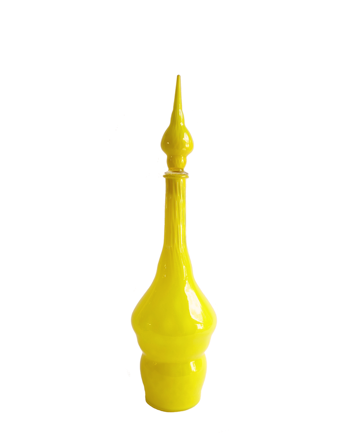 Empoli Yellow Quilted Optic Pattern Decanter