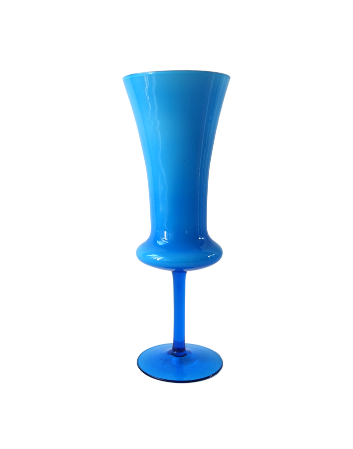 Empoli Blue Fluted Vase