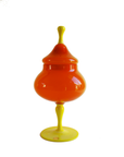 Empoli Orange Two-Tone Lidded Apothecary