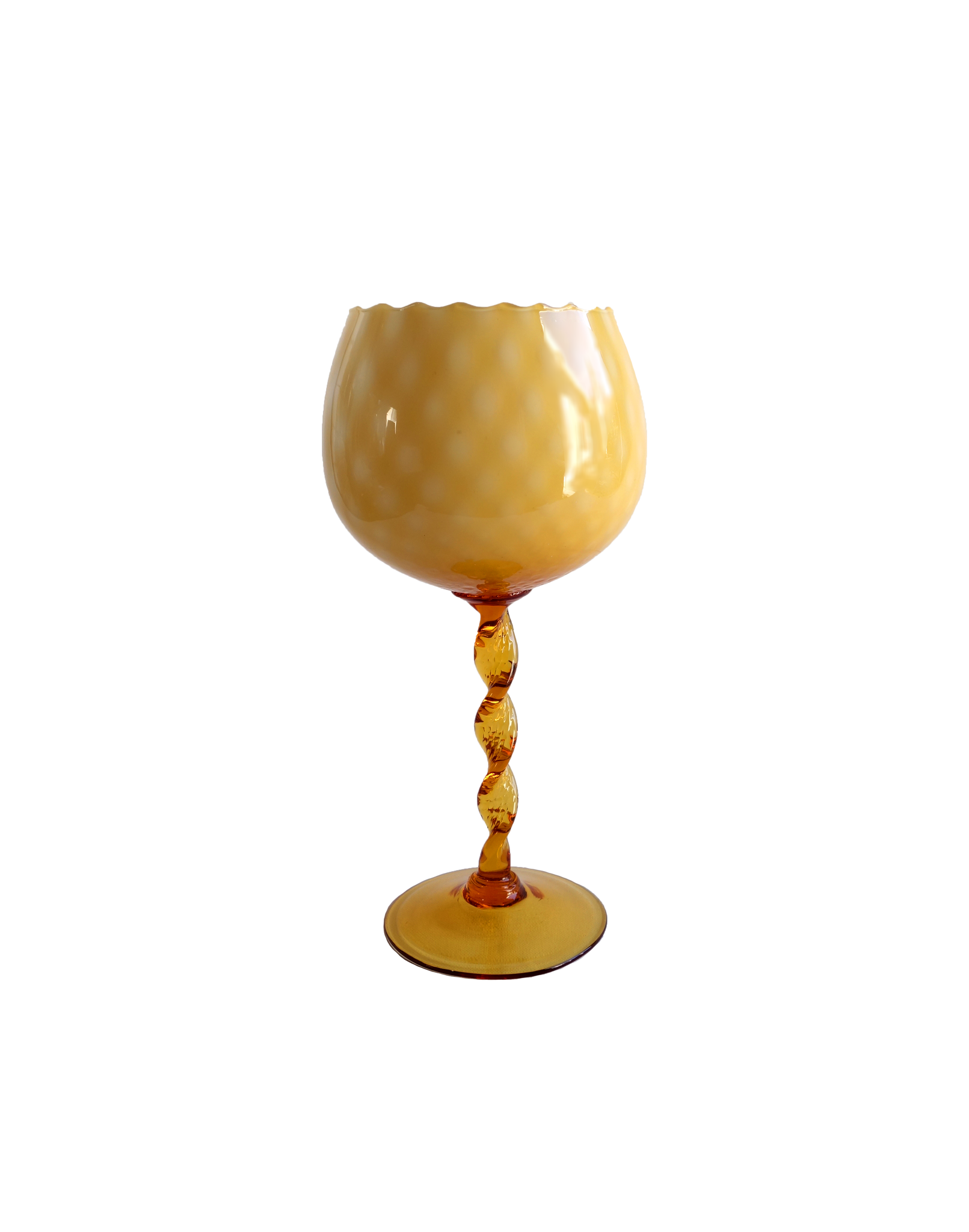 Empoli Amber Twisted Stem Quilted Goblet