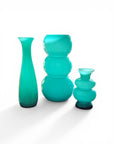 Aqua Short Bubble Fluted Vase