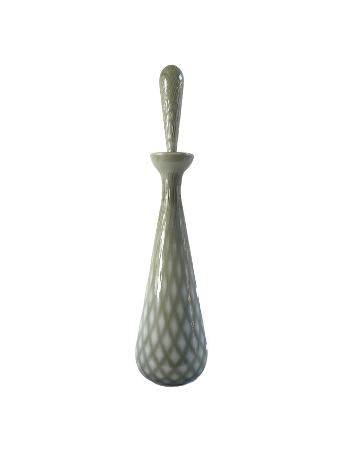 Empoli Grey Quilted Optic Pattern Decanter
