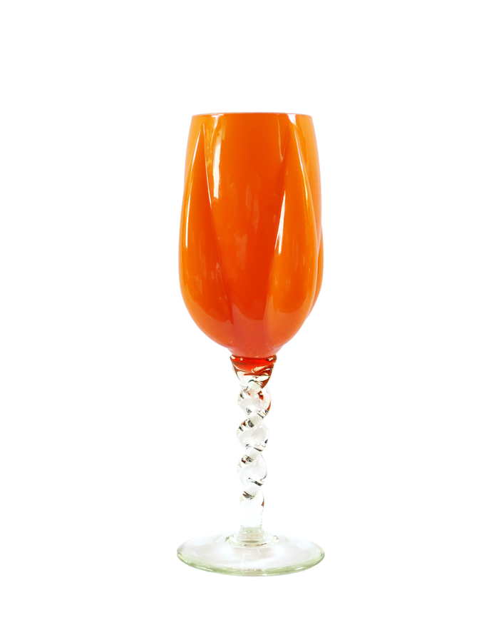 Empoli Orange Tall Twist Stemmed Goblet
