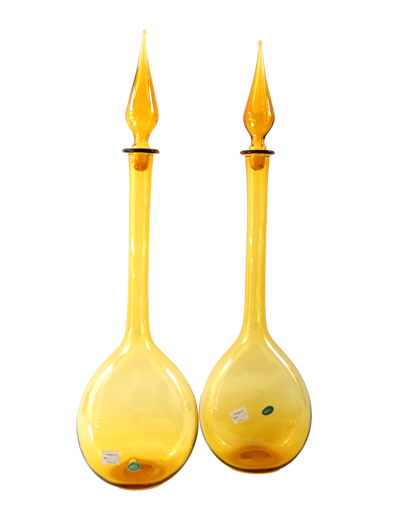 Italian Lollipop Decanter in Amber No. 2