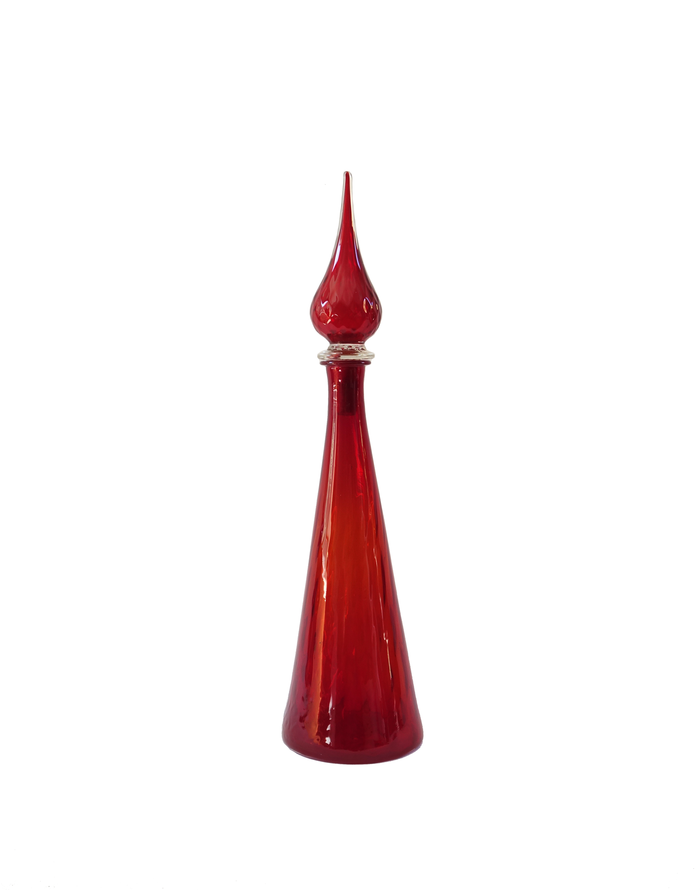 Quilted Optic Pattern Empoli Decanter in Red