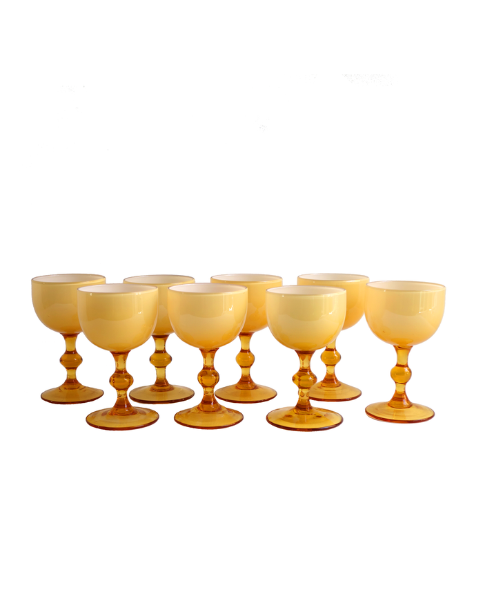 Empoli Amber Cased Cordial Glasses - 8 Pcs