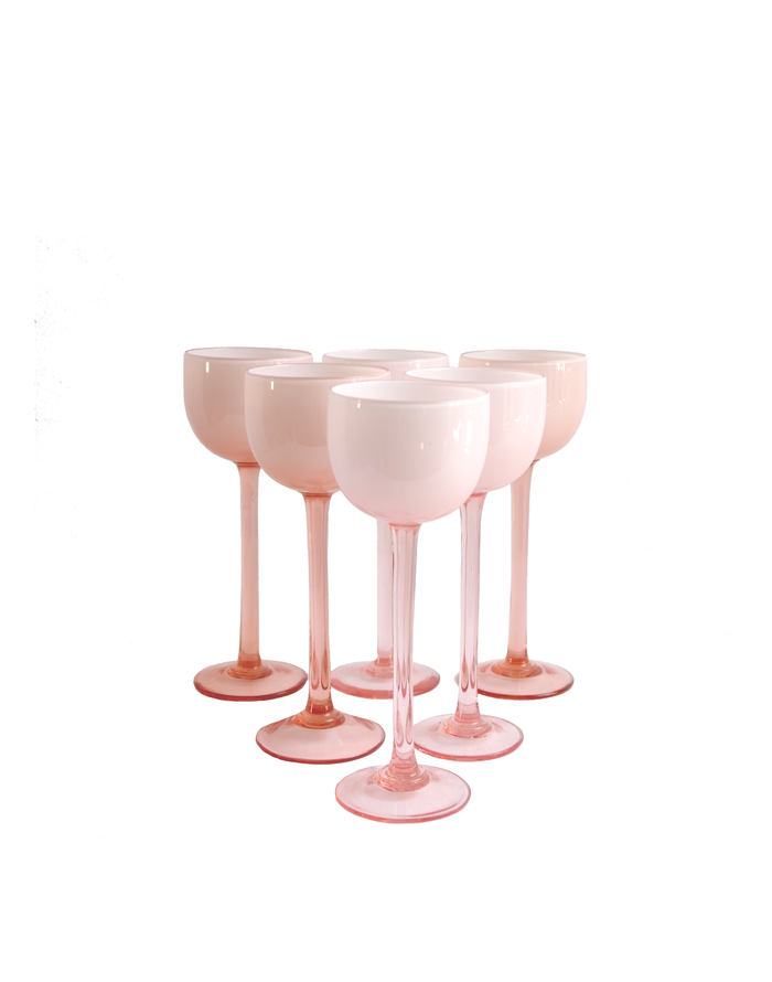 Empoli Pink Cased Cordial Glasses - 6 Pcs