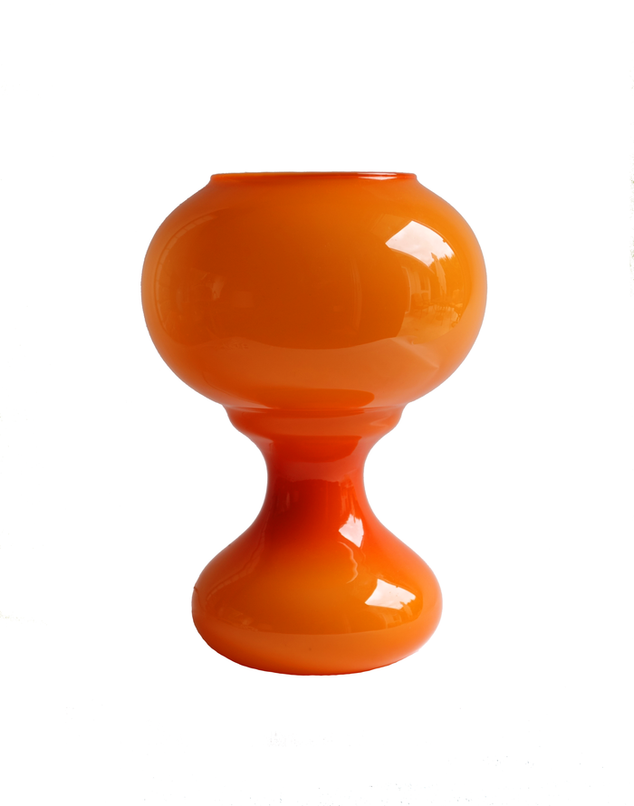 Orange cased glass Scandinavian lamp