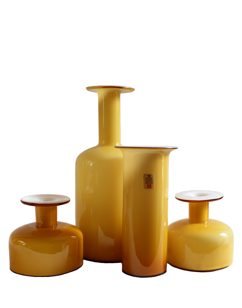 Collection of Holmegaard Vases in Amber