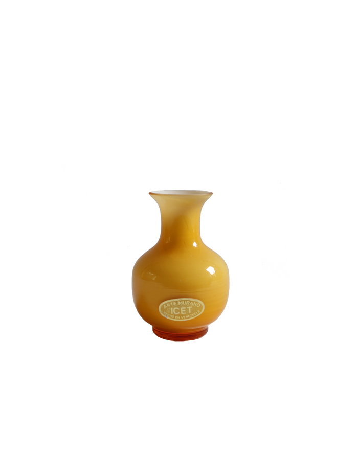 ICET Arte Murano Butterscotch Amber Bud Vase