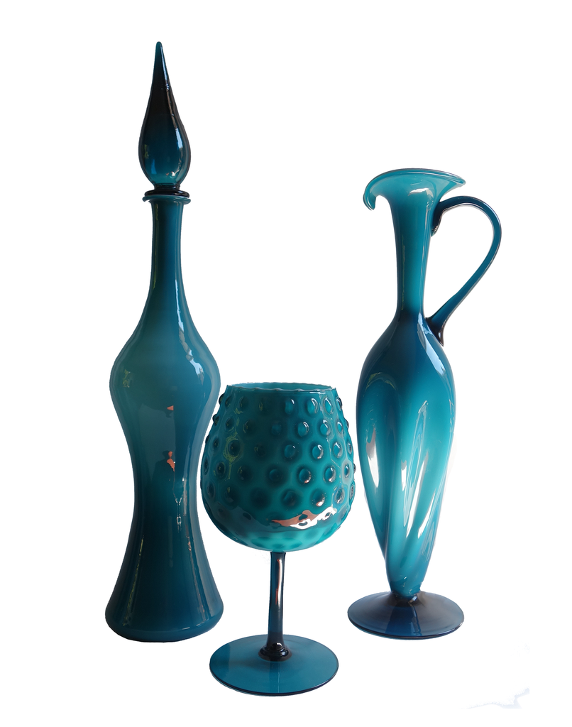 Teal Empoli Twisted Vase