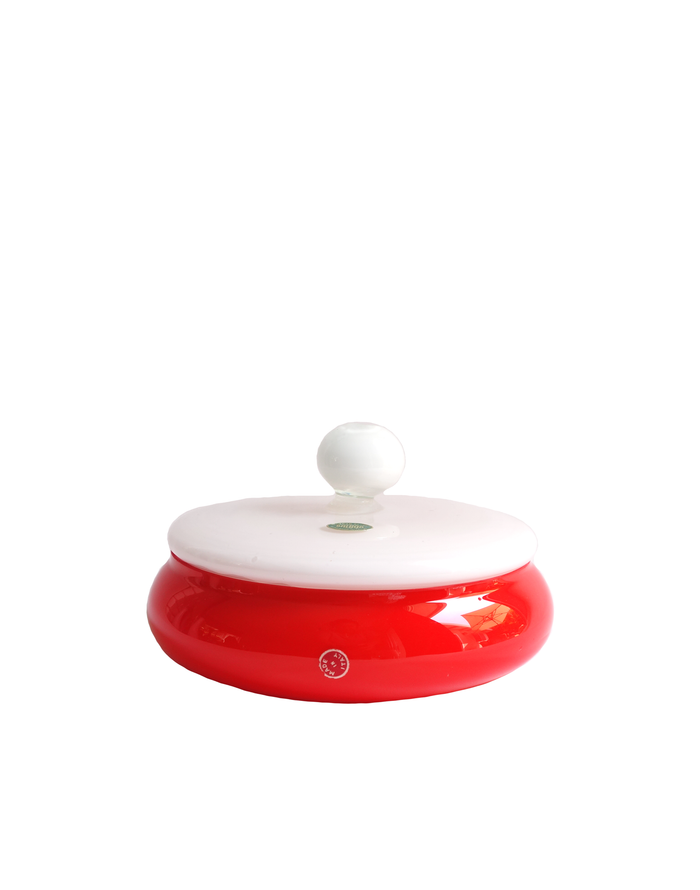Empoli Red Two-Tone Apothecary Lidded Jar No. 1