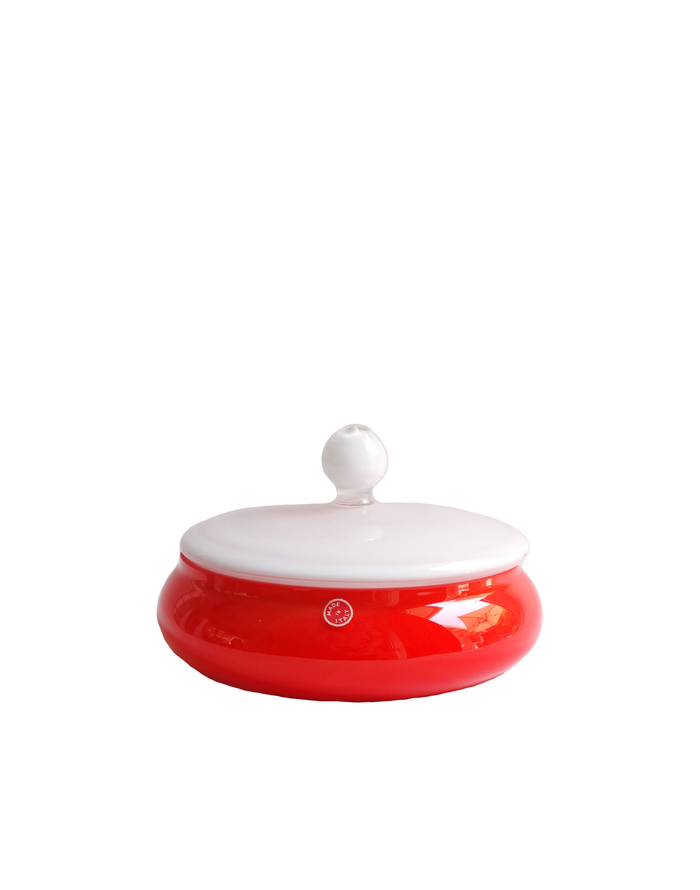 Empoli Red Two-Tone Apothecary Lidded Jar No. 2