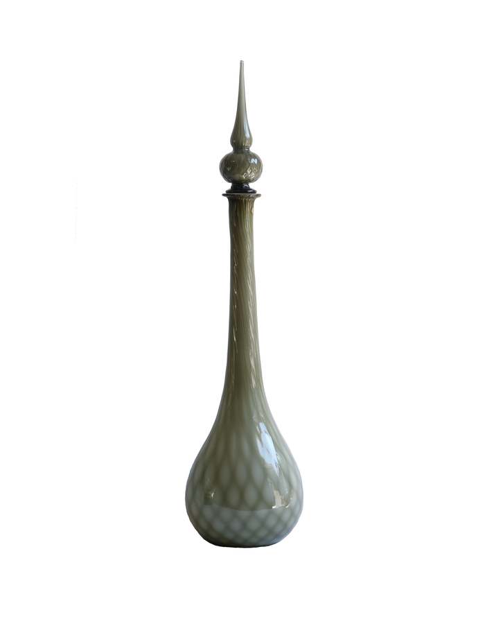 Empoli Grey Quilted Optic Pattern Decanter