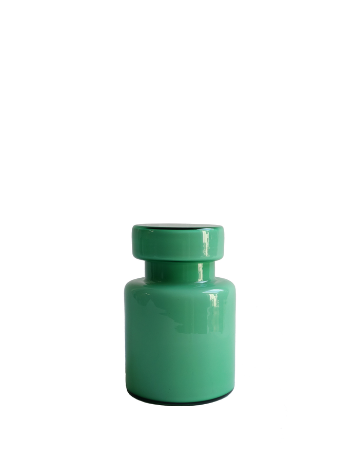 Murano Vistosi Light Green Lidded Jar