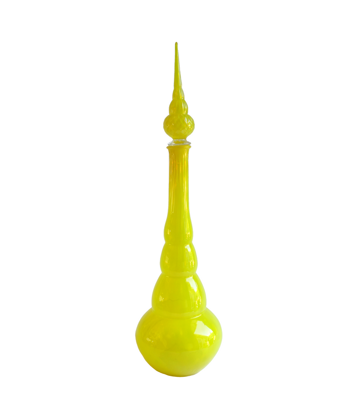 Empoli Yellow Quilted Optic Pattern Decanter